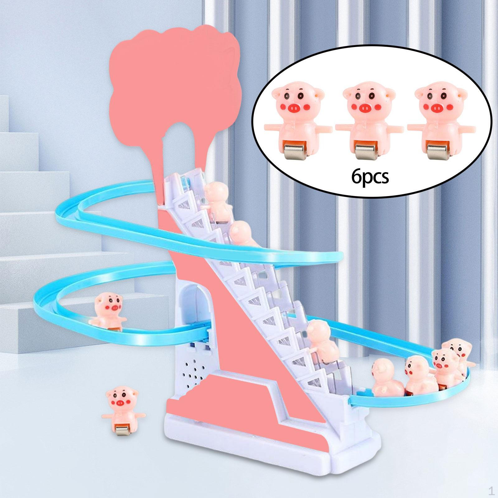 

Подъем по лестнице, игрушка, электрические треки, игровые детали, аксессуары для американских горок для детей 6pcs pig