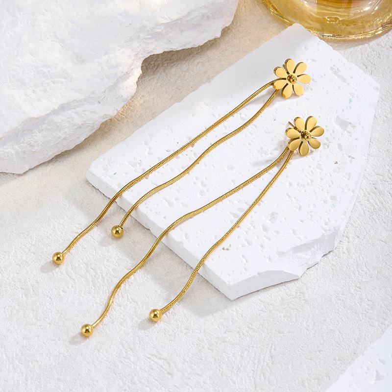 Golden Butterfly Long Chain Tassel Earrings - Elegant and Trendy Design for Women