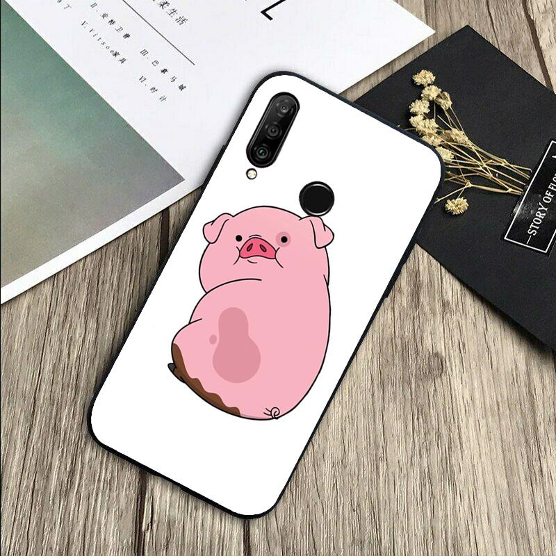 Cute PINK Kawai Pig For Huawei Nova Y72 Y73 Y90 Y70 Y60 Y91 Y61 12s 12i 11i 8i 9 10 SE P40 Lite P60 P30 Pro Case