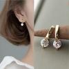 2026 New Fashion Gold Color Round Zircon Simple Drop Dangle Earrings for Women Charm Korean Hoop Jewelry Wedding Birthday Gift