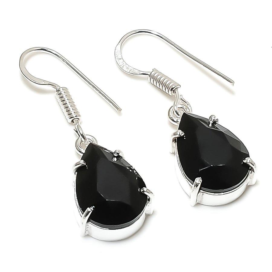 

Black Spinel Gemstone Handmade Ethnic Jewelry Earring 1.30 SR-7827