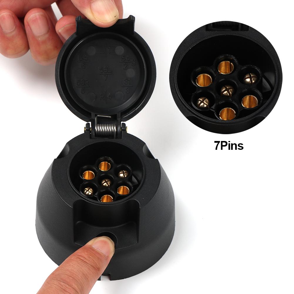 7/13Pin 12V Trailer Wiring Socket Towbar Towing Converter Durable Plug Socket Adapter Protector Connections for Caravan Truck