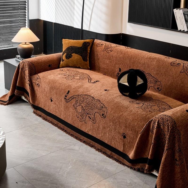 All-Season Leopard Chenille Sofa Covers Throw Blanket Camping Mats Housses De Canapé Butterfly Camping Picnic Sofa Cover