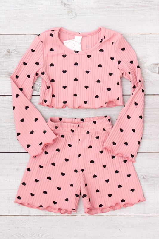 Mädchen Lounge-Set mit Crop-Top und Shorts, Sommer 6497-097 HC