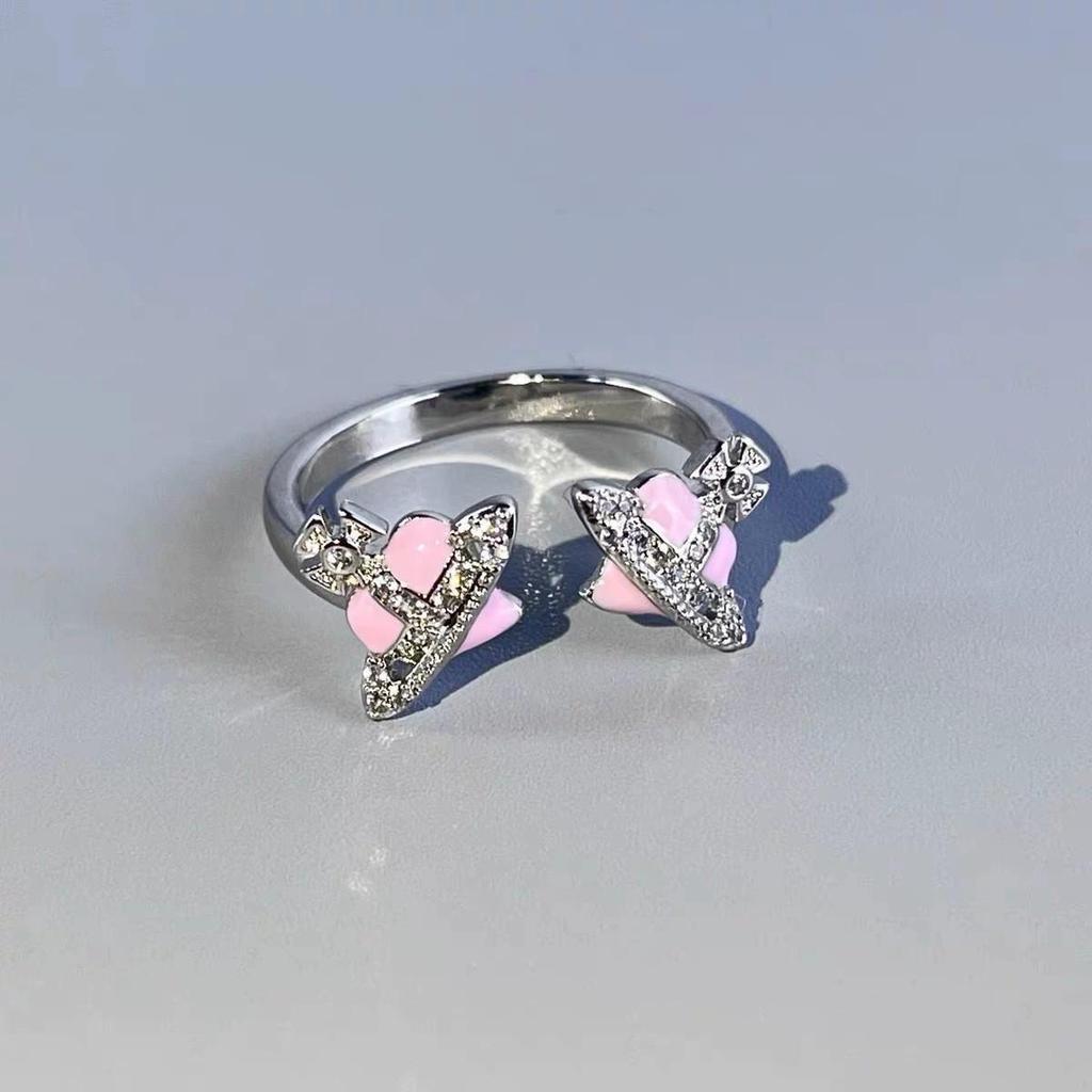 Empress Dowager Cixi Saturn Double Planet Diamond Retro Ring - Women's Trendy Stackable Pinky Accessory