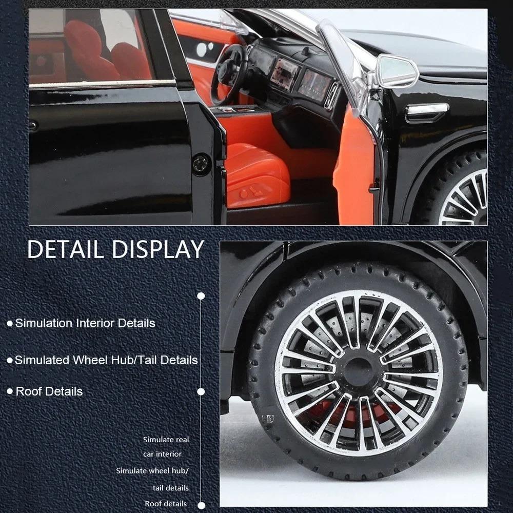 1/24 Die Cast Alloy Car Model, AITO M9, Detachable Wheels, Rubber Tires, Light Music Car, SUV, Children's Birthday Gift