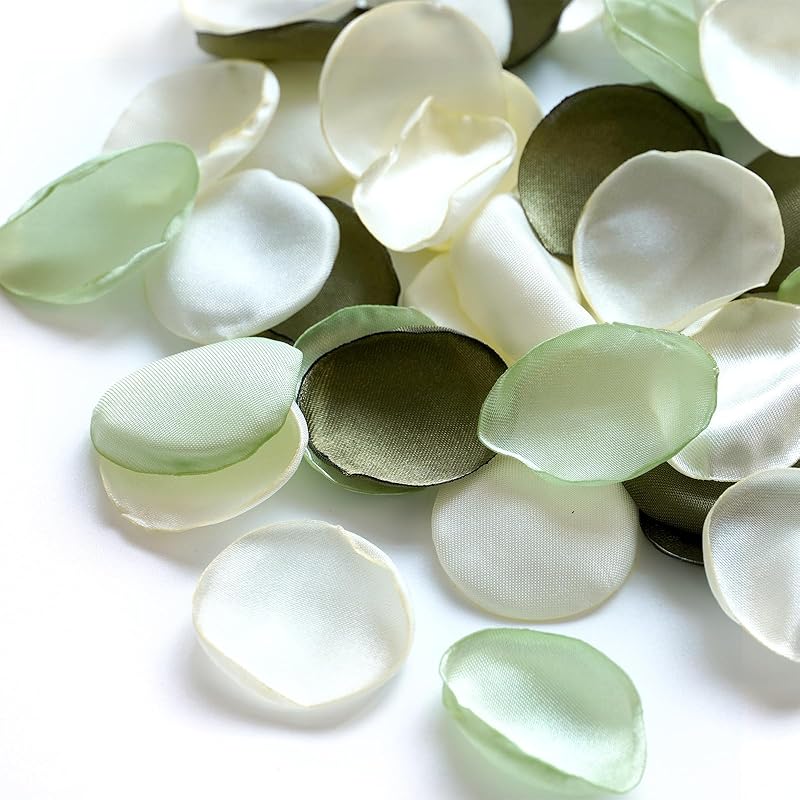 300PCS Silk Rose Petals,Beautiful Realistic Scatter Rose Petals Romantic Night Decoration,Wedding Party Decoration Artificial Flowers Petals(Olive