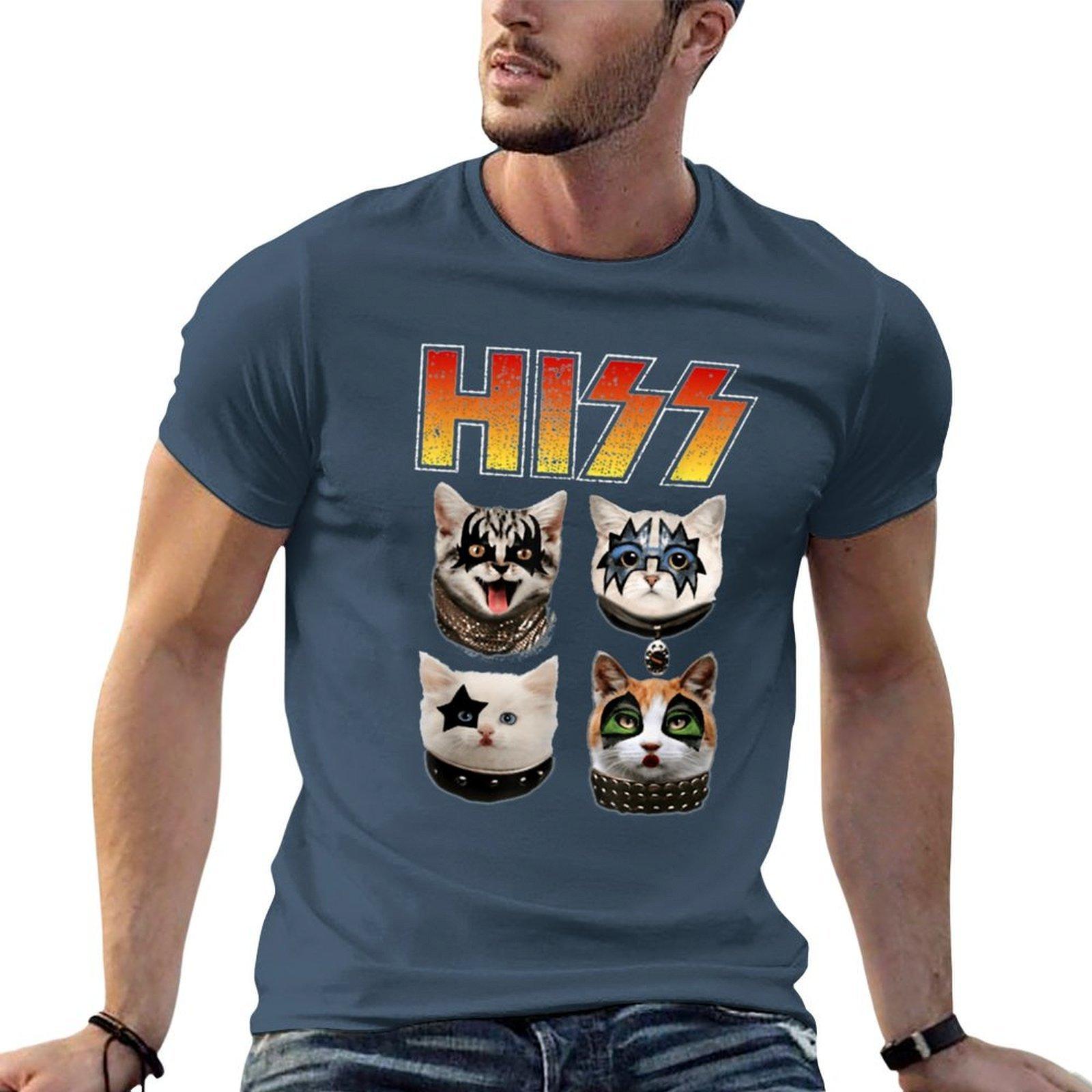 Hiss Funny Cat Lover Tshirt All Match Print Short Sleeve Top S
