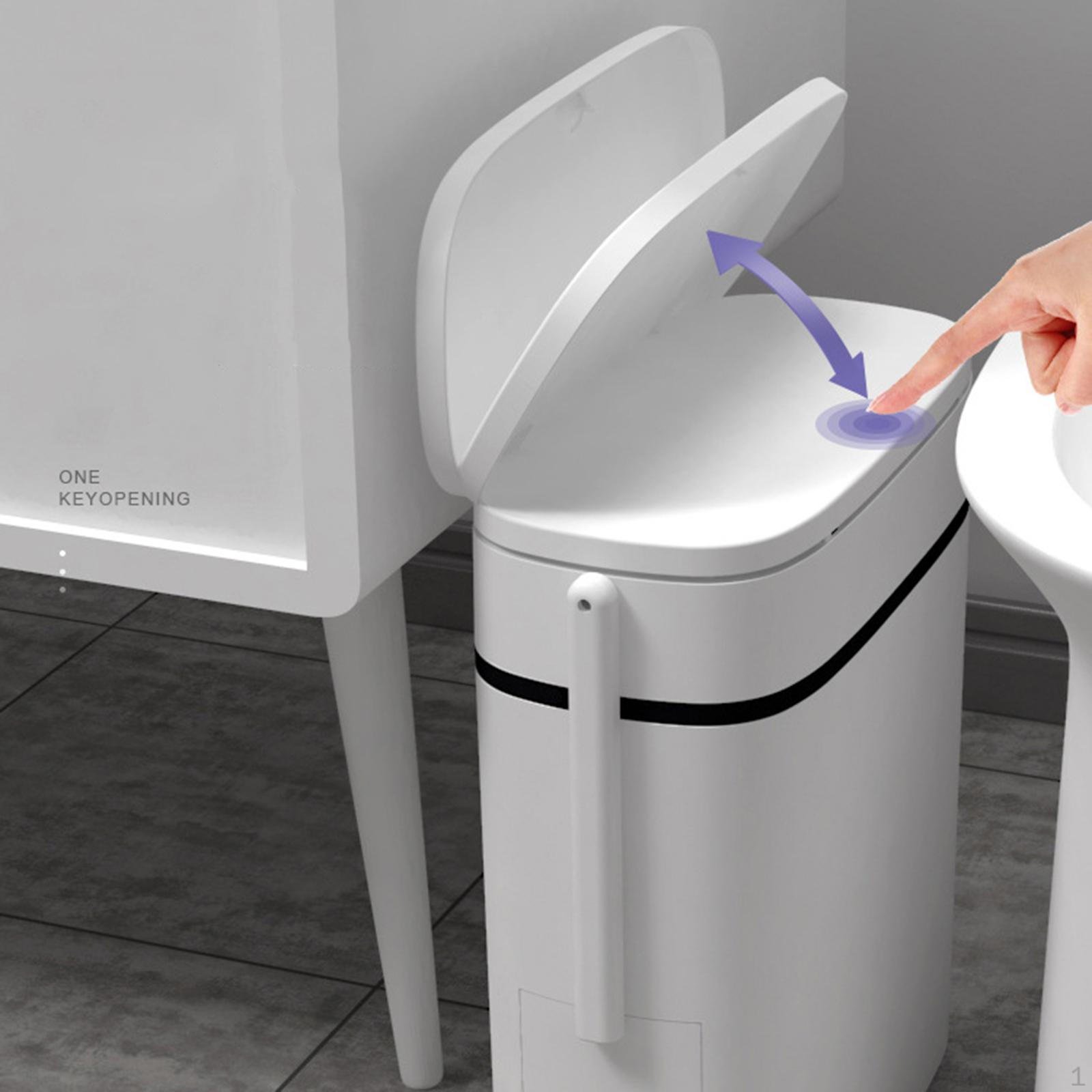 Trash Can Double Barrel with Toilet Brush Waste Bins Wastebasket Dustbin Bucket for Home Bathroom