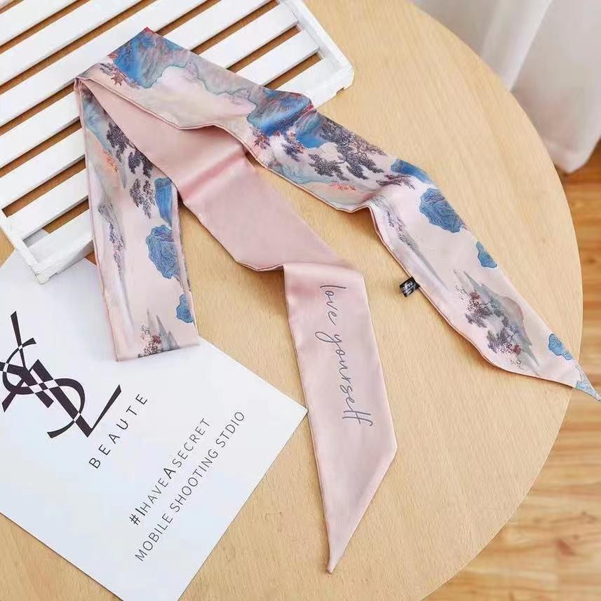 Korean Style Silk Scarf and Hairband Set - Versatile Women's Accessory for Summer