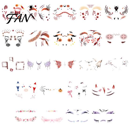 Scary Makeup Kits for Adults Halloween Face Tattoo Stickers, Waterproof Decals Party, Facial Stickers Temporary Wound Scar Body Art Kids Cosmetic