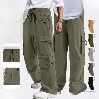 Overalls Men's Cargo Pants Spring Loose Wide-leg Straight Quick-drying Casual Trousers