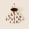 Boys Girls Winter Elephant Cartoon Print Windproof Warm Hooded Fashionable Versatile
