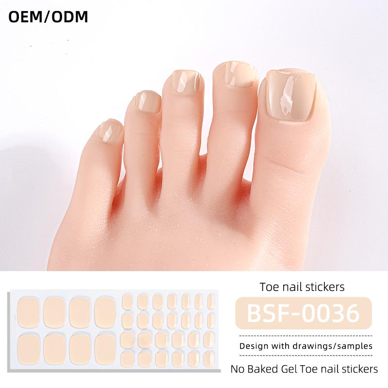 Popular Style New 3D Waterproof Nail Sticker Plastic UV Free Nail Wraps Toe Wraps