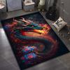 1PC Dragon Breathes Fire, Blooming Flowers Carpet for Living Room Bedroom Sofa Home Decor Rus Non-slip Floor Mat Luxury Gift