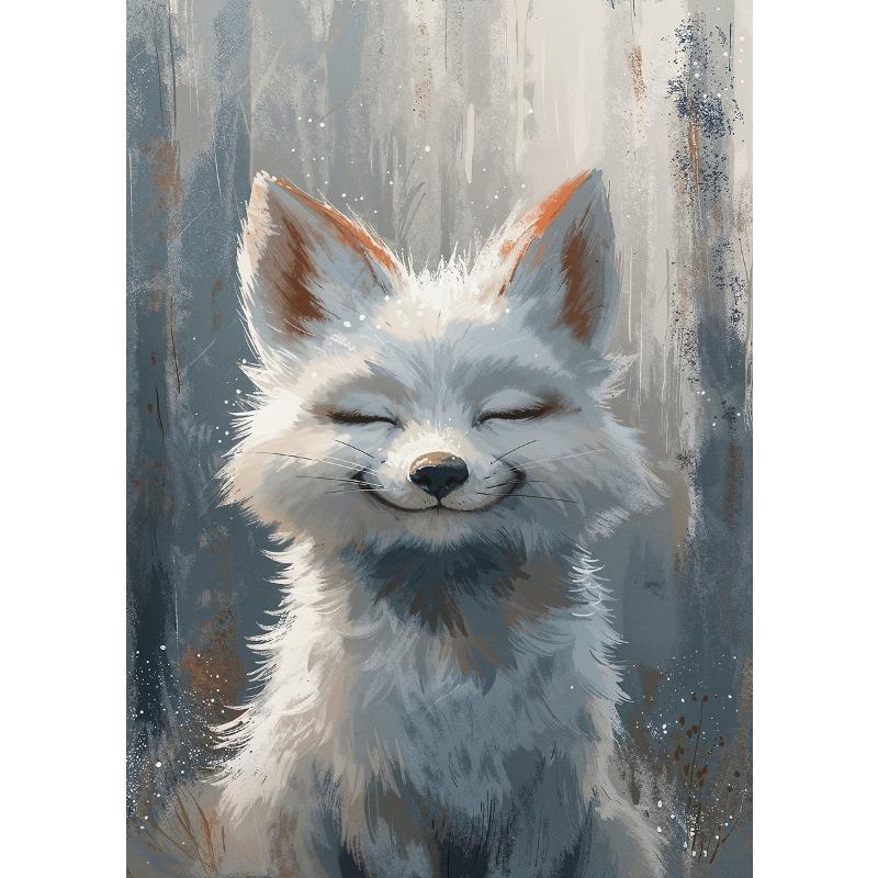 Cute interesting Colorful furry animals Poster Watercolor Print Canvas Painting Wall Art Picture Home Modern Kid Room Decoration