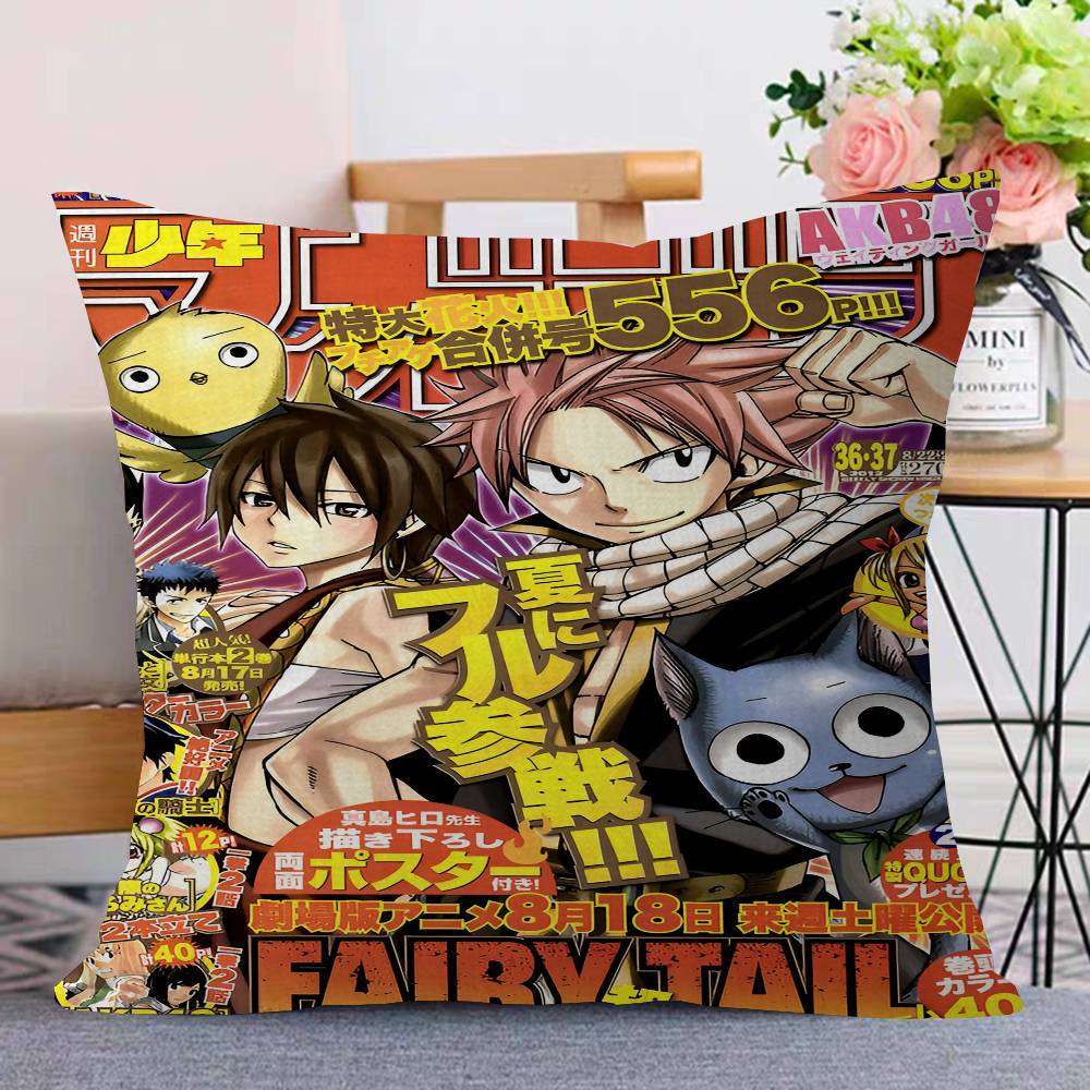 Anime Fairy Tail Pillowcase Toon Gift Cushion Cover Bedroom Home Sofa Chair Seat Decor Pillow Case