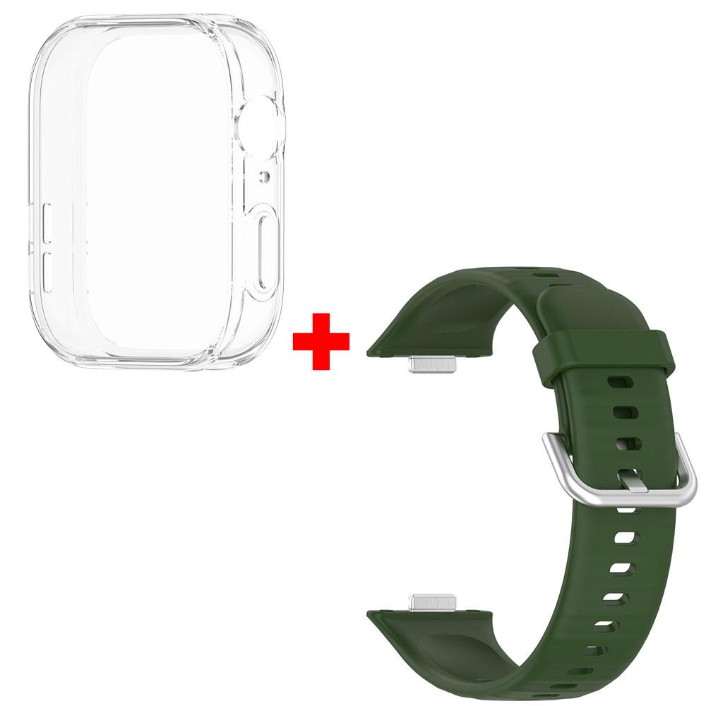 Silicone Watch Strap + Case For Huawei Watch Fit 3 Strap Replacement Band Huawei Watch Fit3 Strap With Case Screen Protector