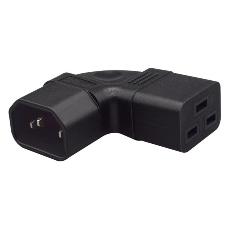 Heavy Duty C14 to C19 Power Cord Adapters 10A Input 15A Output 90 Degree Bend PDU Converters for Industrial Devices