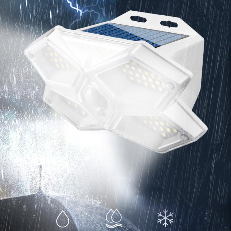 LED/COB Five Sided Solar Wall Lamp, Outdoor Human Body Induction Lamp, Household Courtyard Lamp, Road Fence Lighting Lamp