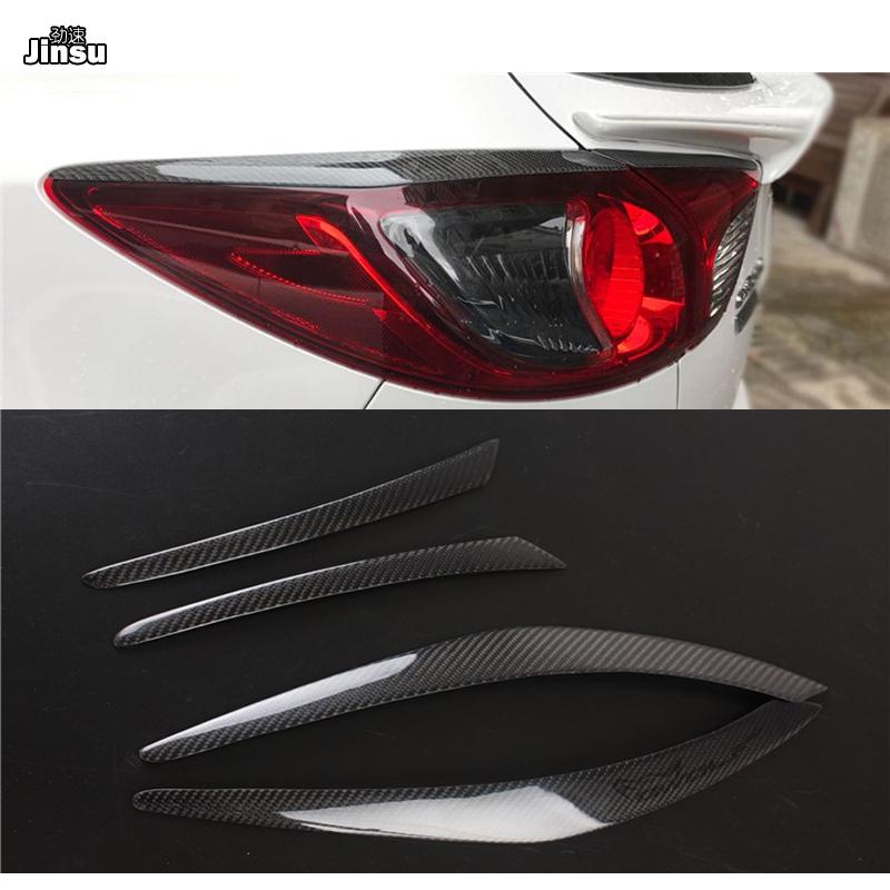 CX-5 Kohlefaser Rückleuchten-Augenbrauen Für Mazda CX5 SUV 2.0L 2.5L 2013 -2015 CX 5 Rücklicht Dekorationsaufkleber 4 Stück