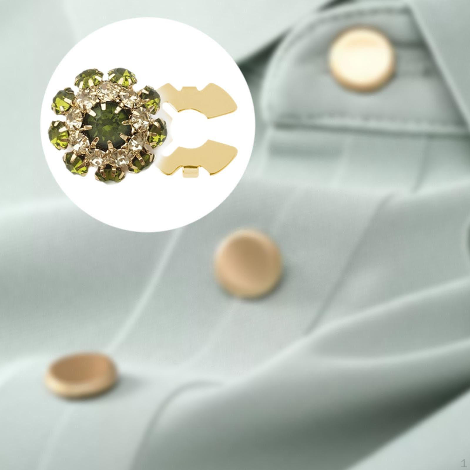 

Декоративная крышка со стразами для пуговиц, съемная для женщин, мужчин, взрослых, платье, пальто gold green