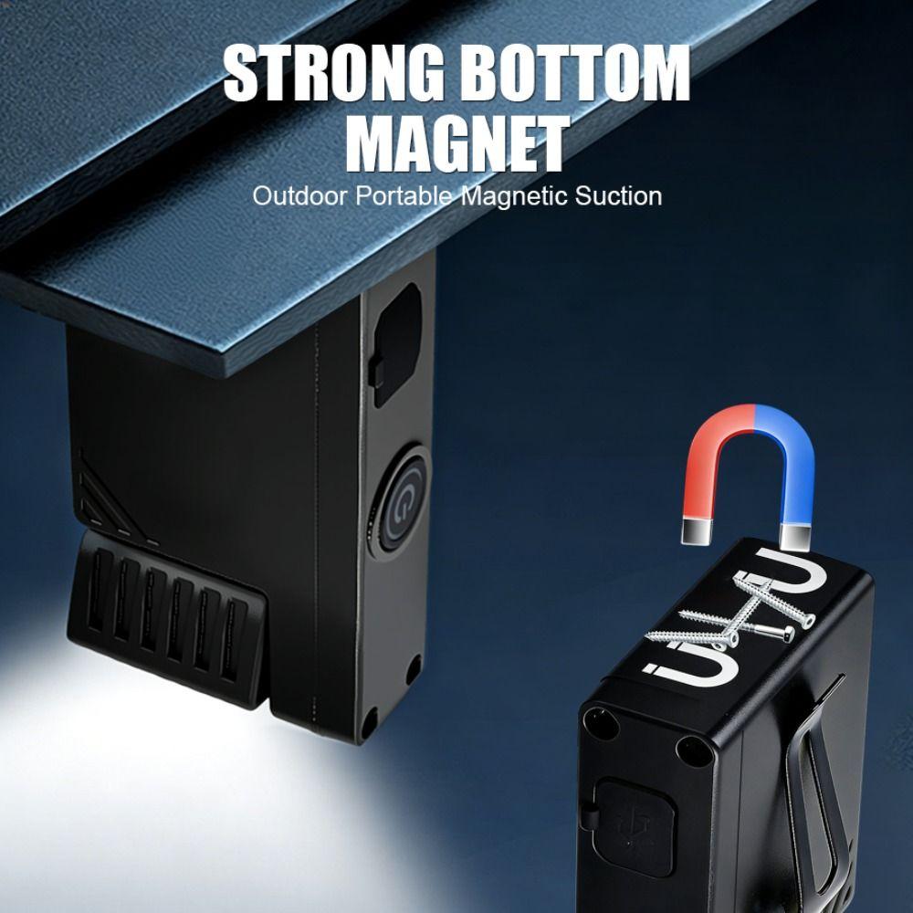High Brightness Mini Flashlight Waterproof Ajustable-angle Pocket Lamp Magnetic Adsorption USB Rechargeable Hanging Work Light