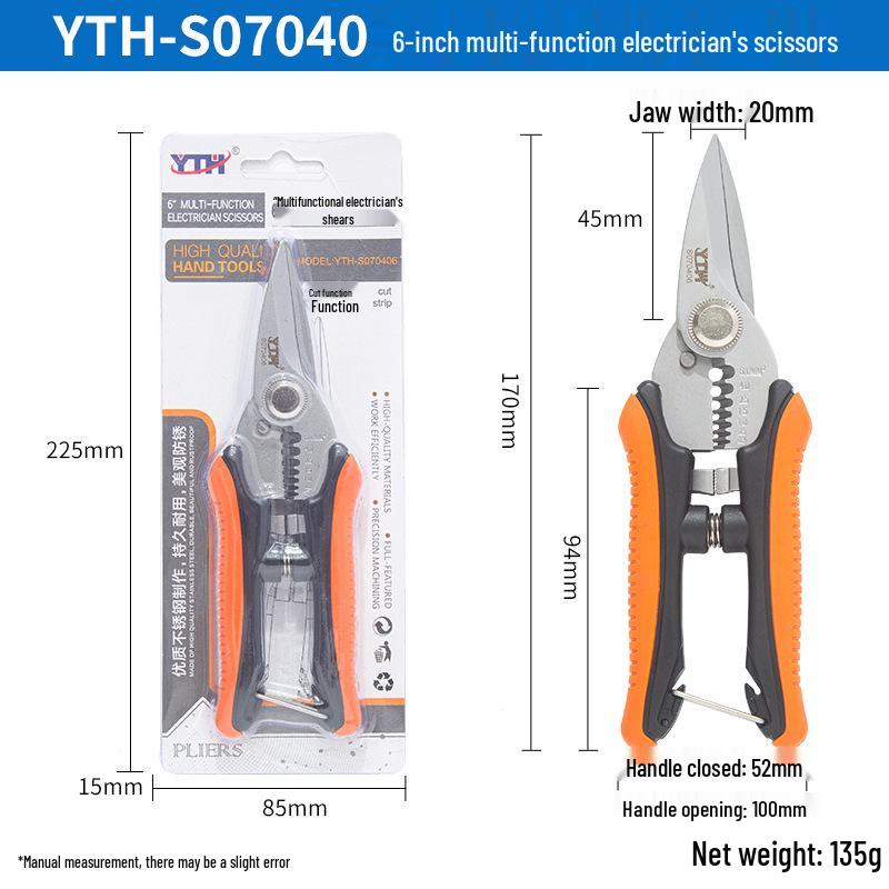 Multi-Functional Electrician s Pliers: Wire Stripper, Cable Stripper, Crimper