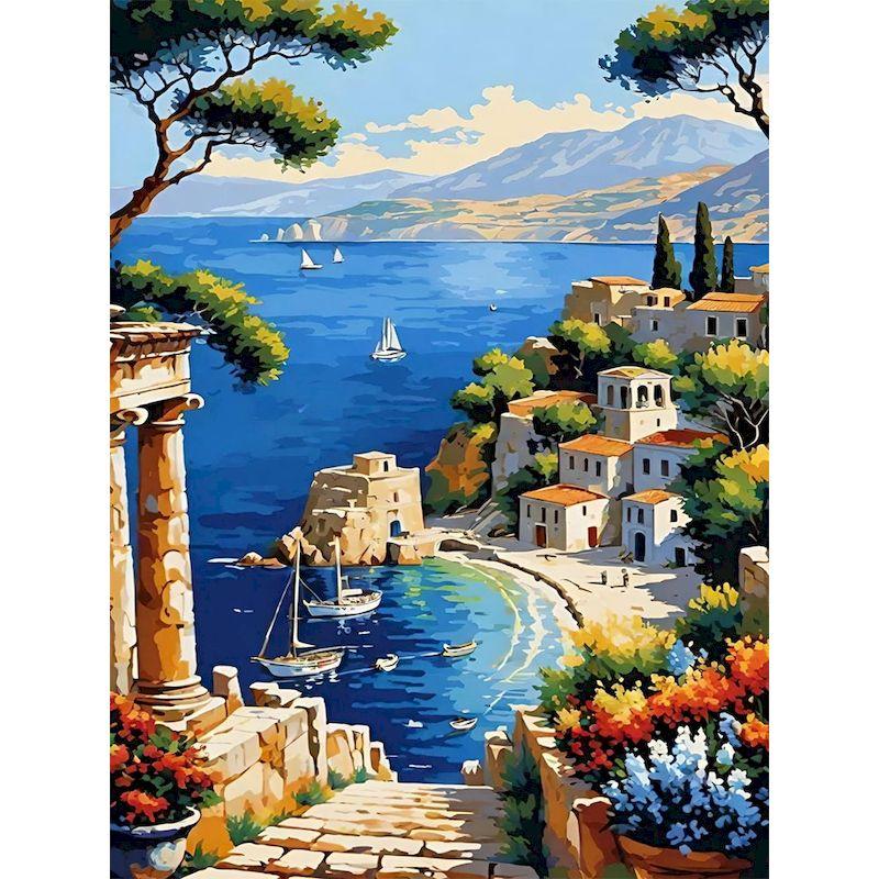 

GATYZTORY Port Paint By Numbers Original gifts DIY Color by Number for Beginner Landscape 40x50cm Gift Coloring By Numbers 30x20cm no frame