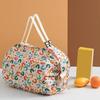 Handbag Foldable Reusable Shopping Bag with Strap Shoulder or Hand Carry Washable Nylon Tote Bag for Grocery Travel Outdoor Use
