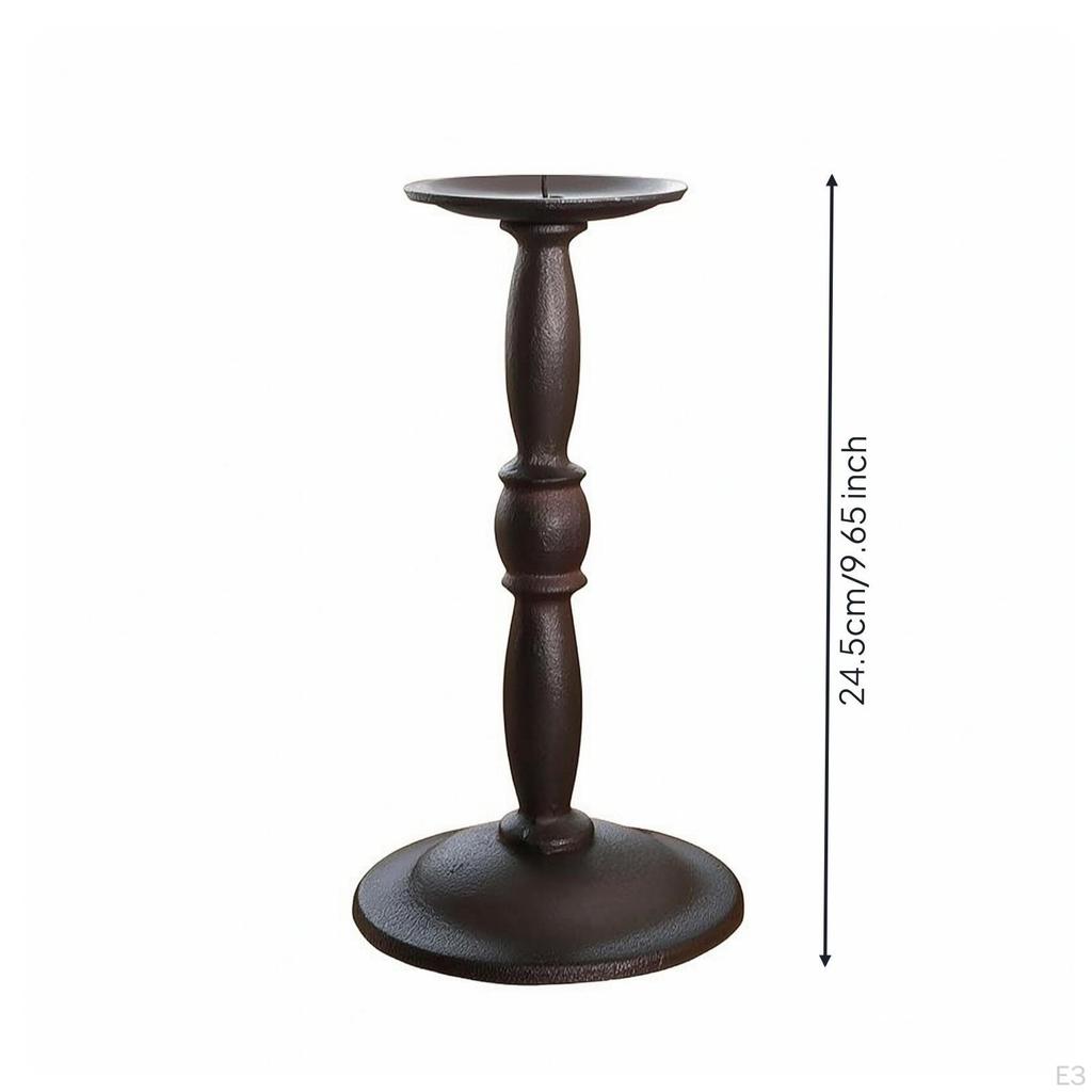 Tabletop Candle Holder Antique Metal VintageStyle Candlestick for Dining Table,