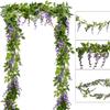 2pcs Artificial Silkflower Wisteria Blossom Vine Flower Wreath Garland Wedding Home Decoration Wedding Arch Floral Decor