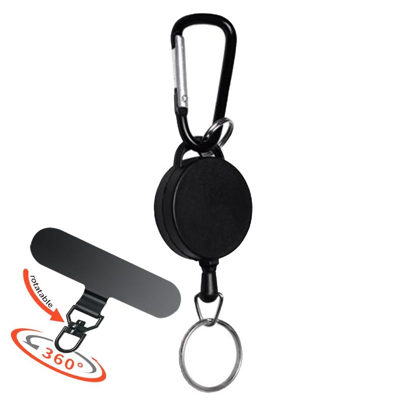 1 Set Smartphone Safety Lanyard Strap Retractable Phone Holder With Carabiner Anti-Drop Harness For Hiking Cycling Climbing