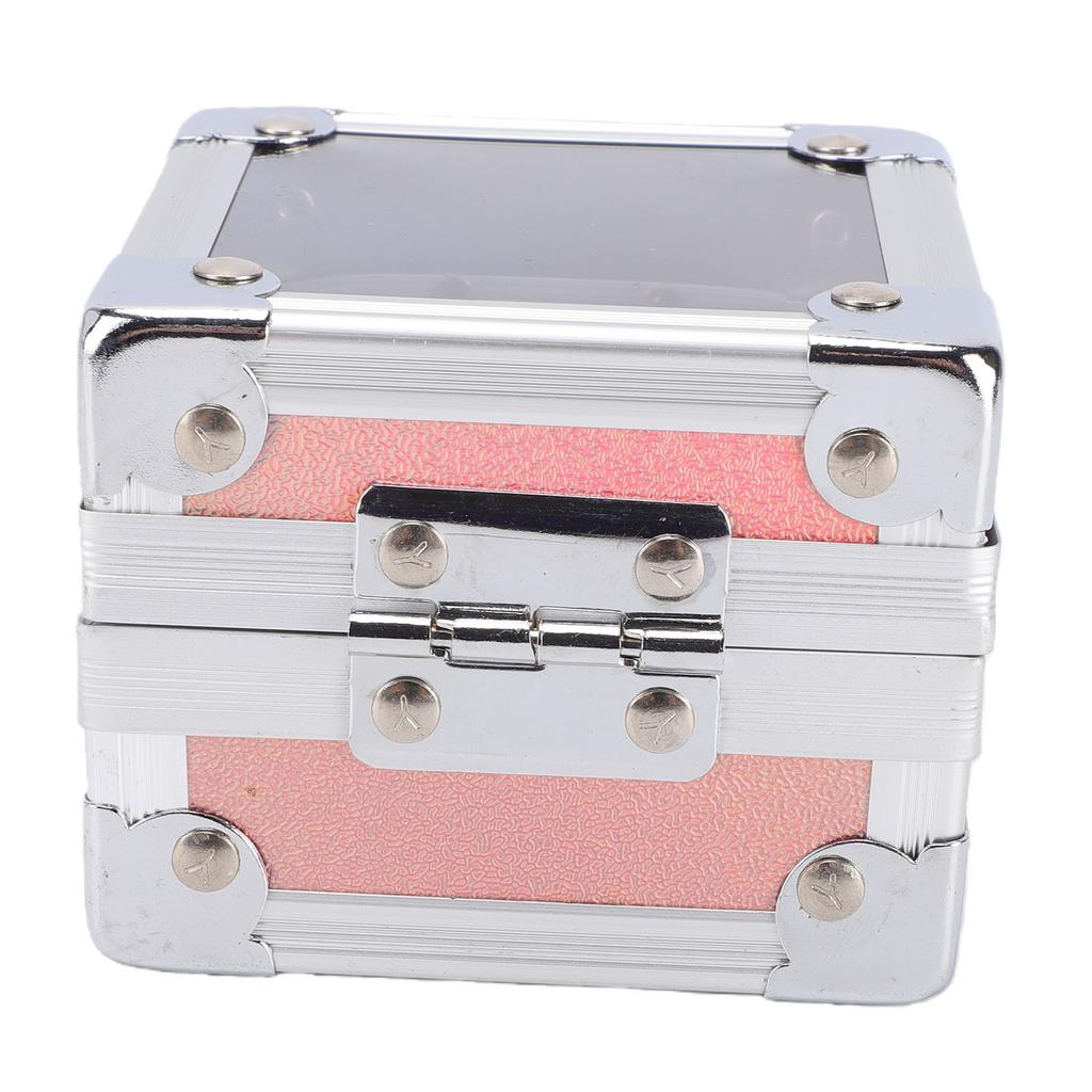 25 Holes Aluminum Alloy Nail Drill Bit Case with Foam Insert Transparent Cover Manicure Nail Drill Bit Holder