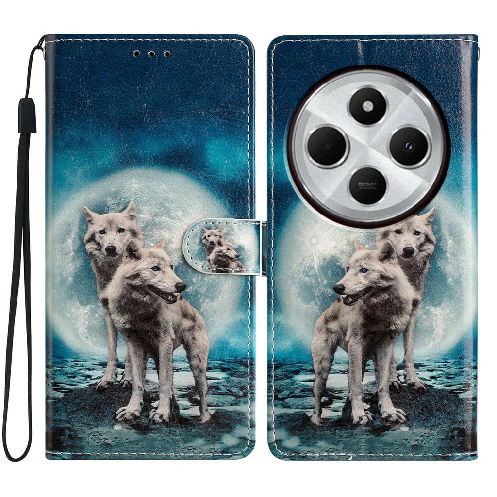 For Xiaomi Poco C75 4G/Redmi 14R 5G/14C 4G Wallet Case PU Leather Pattern Printing Stand Phone Cover with Strap