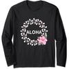 Aloha Tropical Hibiscus Long Sleeve T-Shirt for Hula Dance Hawaii Floral Design