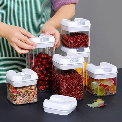 Kitchen Dry Food Dispenser Moisture Proof & Dust-proof Transparent Rice Grain Storage Container Large Capacity Sealed Storage Tank for Flour