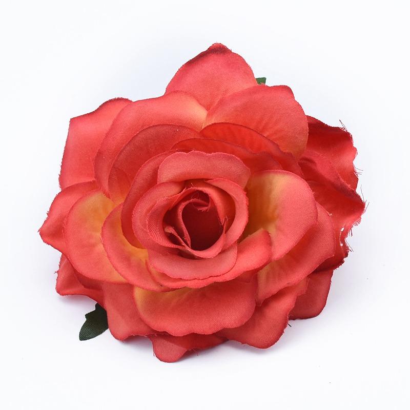 2Pcs 10CM Rose Head Wedding Flower Wall Scrapbook for Home Decor Christmas Garland Silk Flowers Bridal Brooch Artificial Flowers
