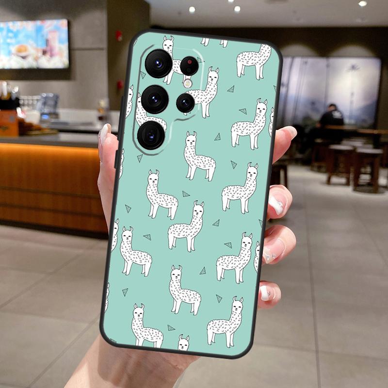 Llama Alpaca Pattern Phone Case For Samsung Galaxy S25 Ultra S24 S22 S21 S23 FE S9 S10 S20 Plus S24 FE Soft Cover