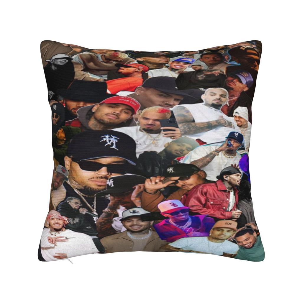 Chris Brown Breezy Bowl XX Tour Printed Pillowcase Cushion Cover  Pillow Covers Warm Sofa Decor Zipper Multiple Sizes