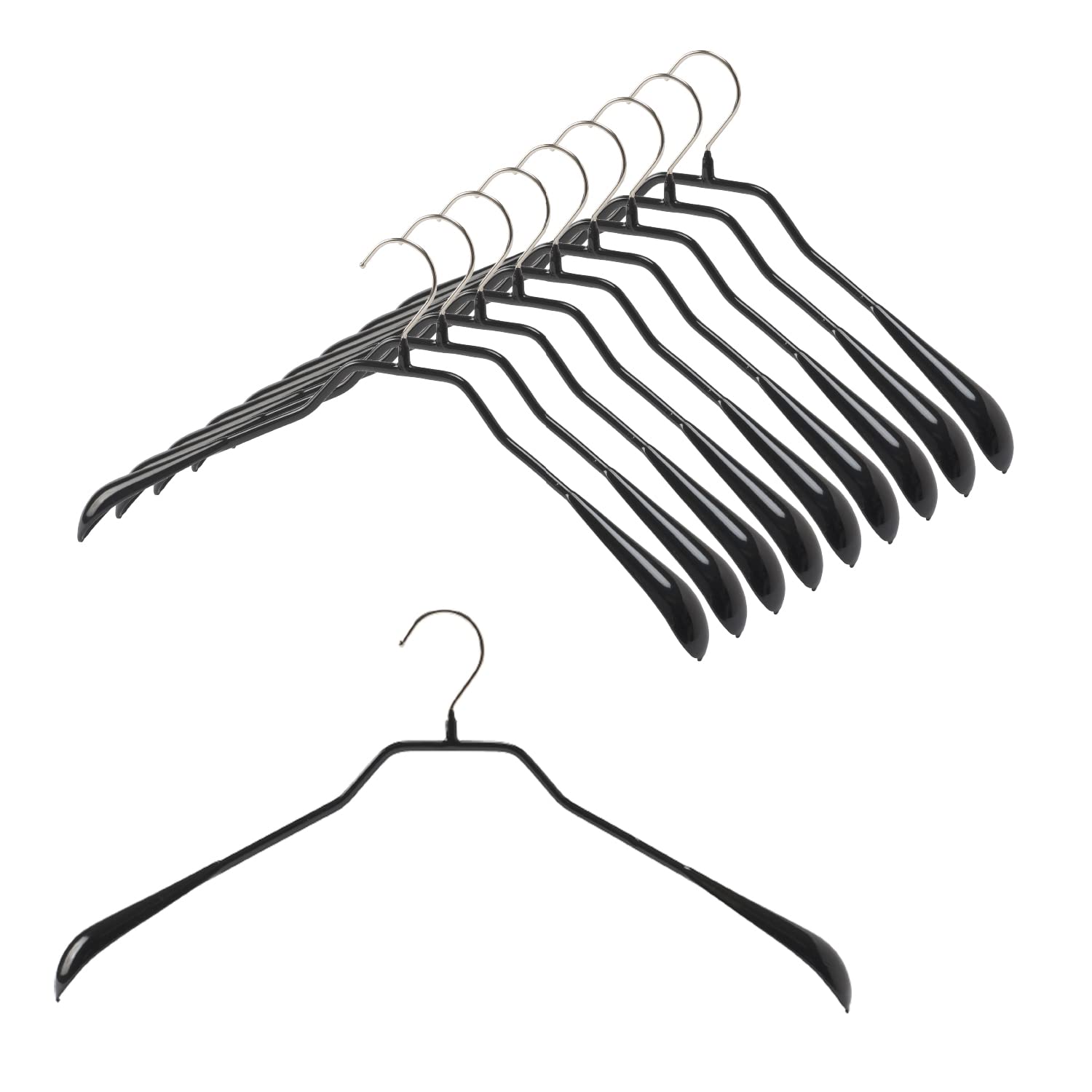 

MAWA German Bodyform Warranty Non-Slip Hangers, 46L, Black, 10-Pack, 10-Year чёрный