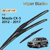 3x Front Rear Wiper Blade Set For Mazda CX 5 CX-5 CX5 KE 2012 2013 2014 2015 2016 2017 Accessorie Windshield Brushes 24"+18"+14"