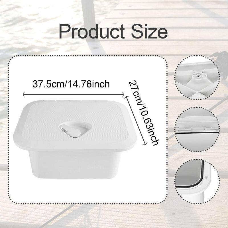 Marine Deck Storage Box Container White Lockable Built in Waterproof Lightweight Fishing Tackle Box Boat Hatch Cover