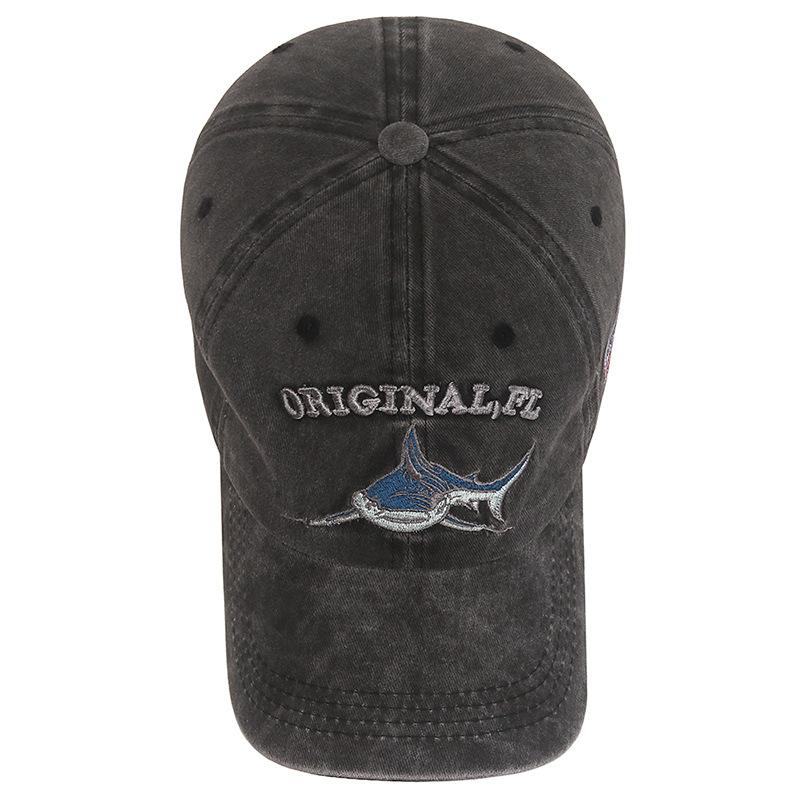 Northwood Shark Pattern Washed Cotton Baseball Cap for Men Women Kpop Dad Hat Trucker Cap