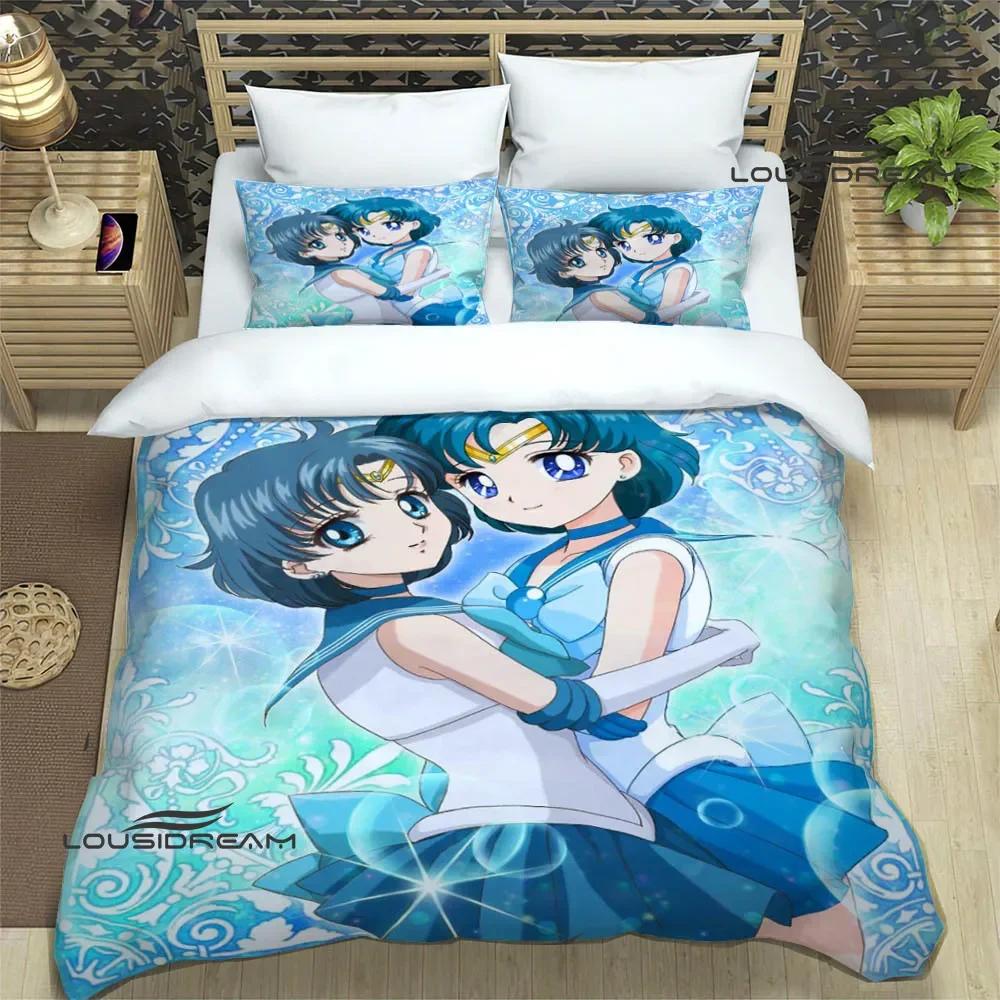 Cartoon S-Sailor Moon Bedding Sets Exquisite Bed Supplies Set Duvet Cover Bed Comforter Set Bedding Set Luxury Birthday Gift