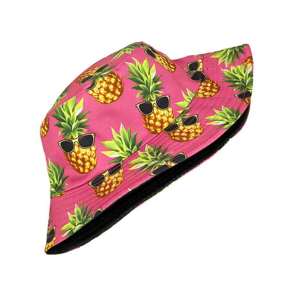 Funny Pineapple Pattern Bucket Hat for Women Men Summer Outdoor Sunscreen Fisherman Hats Fashion Fruit Decorate Panama Hip Hop
