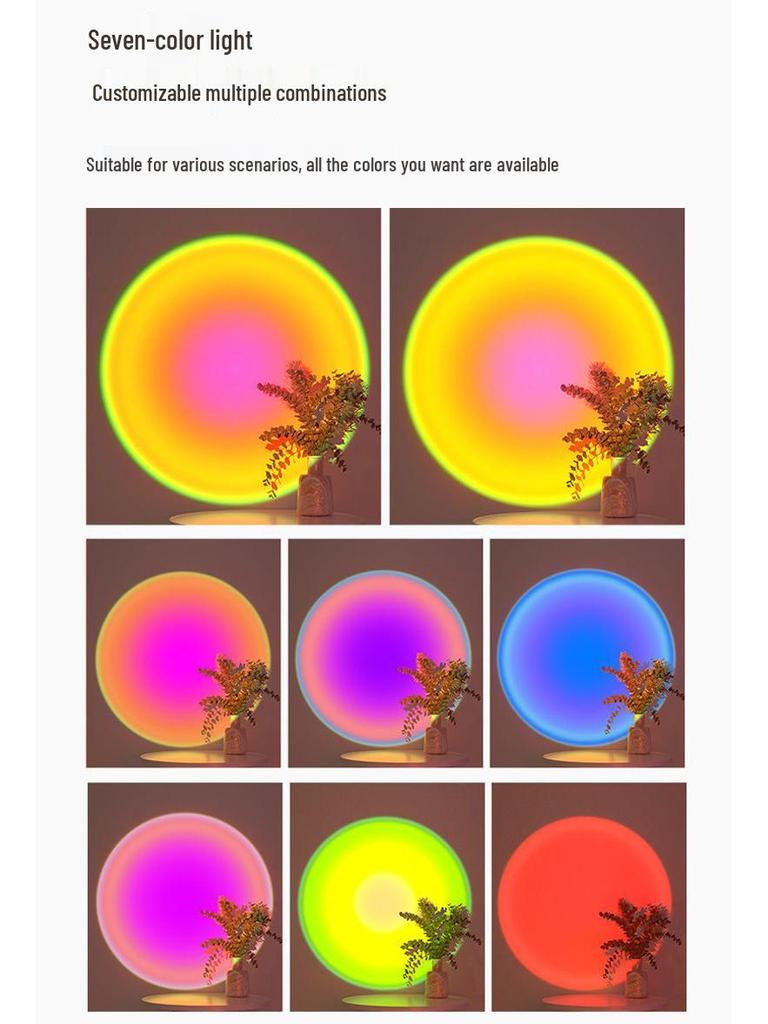 Sunset Lamp: Smart App Dimmable Light for Bedroom, Living Room, and Photography Decor.