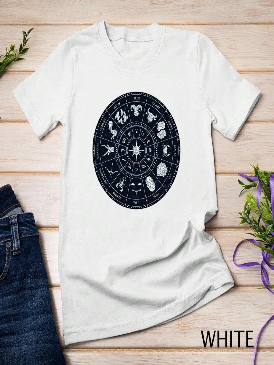 Zodiac Wheel Star Sun Sign Of The Birthday T Shirt S разноцветный