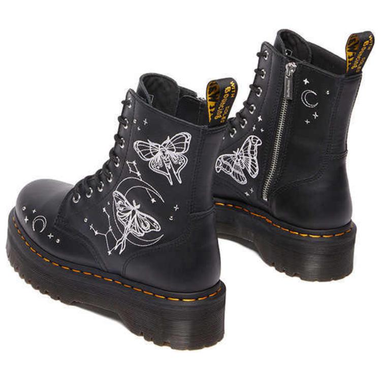 Dr. Martens Fusion Leather Jadon Celestial Comfortable Versatile Simple Mid-Calf Boots Unisex boots Black 41329001