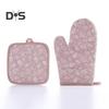 Heat Resistant 2Pcs/Set Baking Mitten Anti Scalding Cotton Flax Hand Protective Potholder Oven Gloves